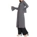 Long Kurti with bell sleeves- Grey Long Kurti with bell sleeves- Grey